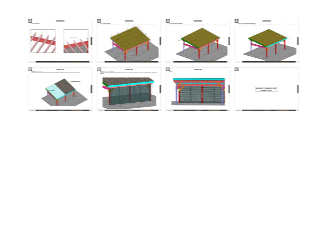 14x20 Lean to Pavilion Plans, DIY Outdoor Gazebo Woodworking Plans