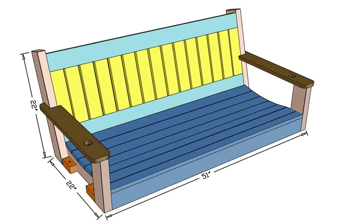 DIY Outdoor Swing Bench Plans (PDF File Download Only) | Porch Swing Woodworking Plans | Step-by-Step Guide | Patio Swing Bench DIY