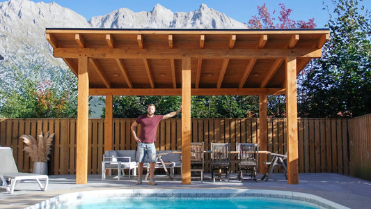 13x16 Gazebo Timber Frame Plan, PDF Plan + 3D Sketchup File Included + Full Build Videos | Gazebo Pergola Design Plan | Outdoor Wood Build