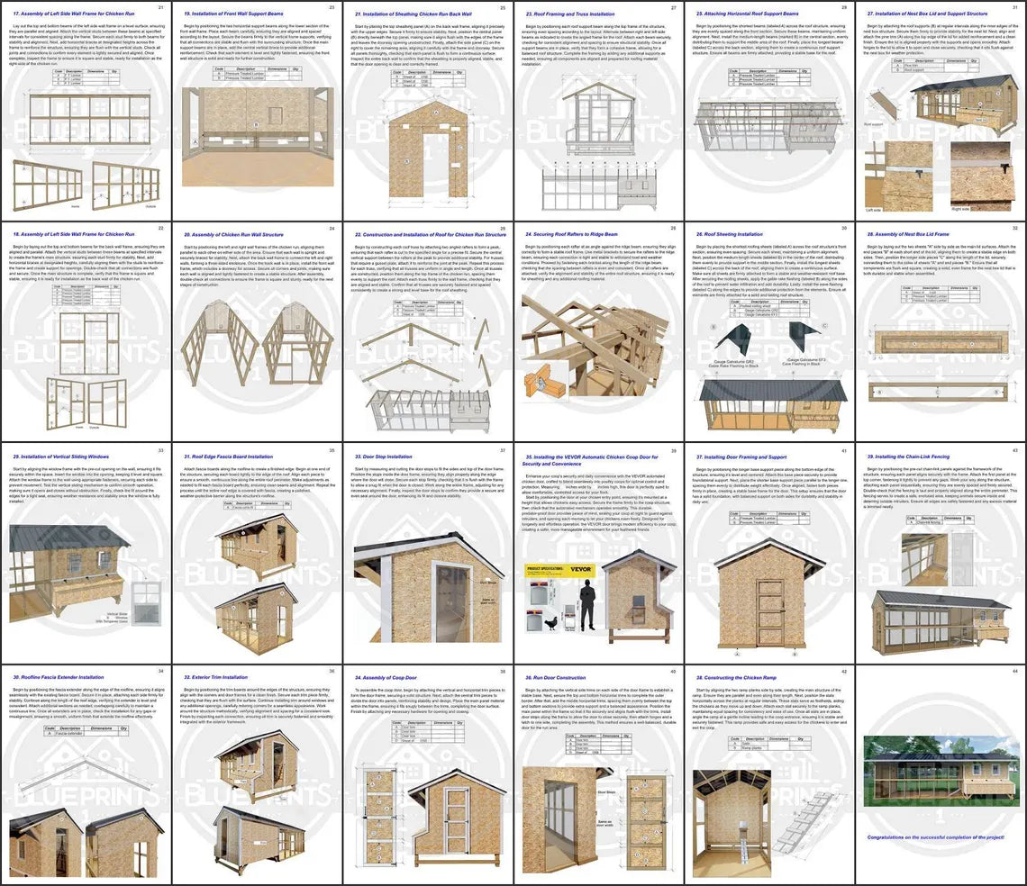 Chicken Coop Plans | 8x8 Walk-In Design + 8x16 Run | DIY Backyard PDF
