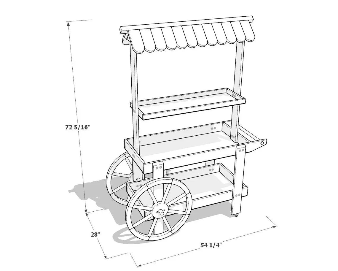DIY Collapsible Dessert Cart Plans, Wooden Display Cart, Digital PDF Download