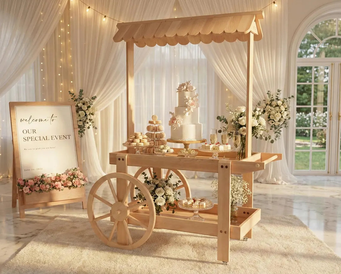 DIY Collapsible Dessert Cart Plans, Wooden Display Cart, Digital PDF Download