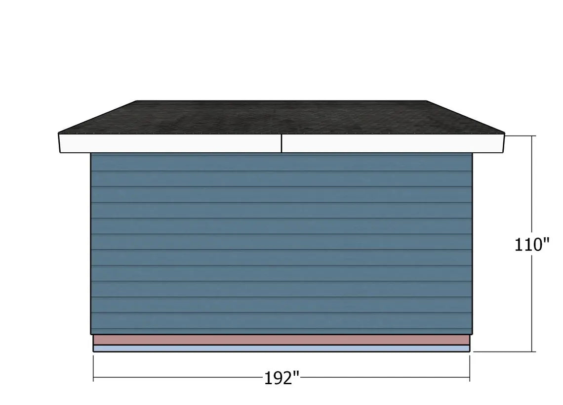12x16 Modern Shed Plans with Porch – Backyard Office/Studio (PDF Download)