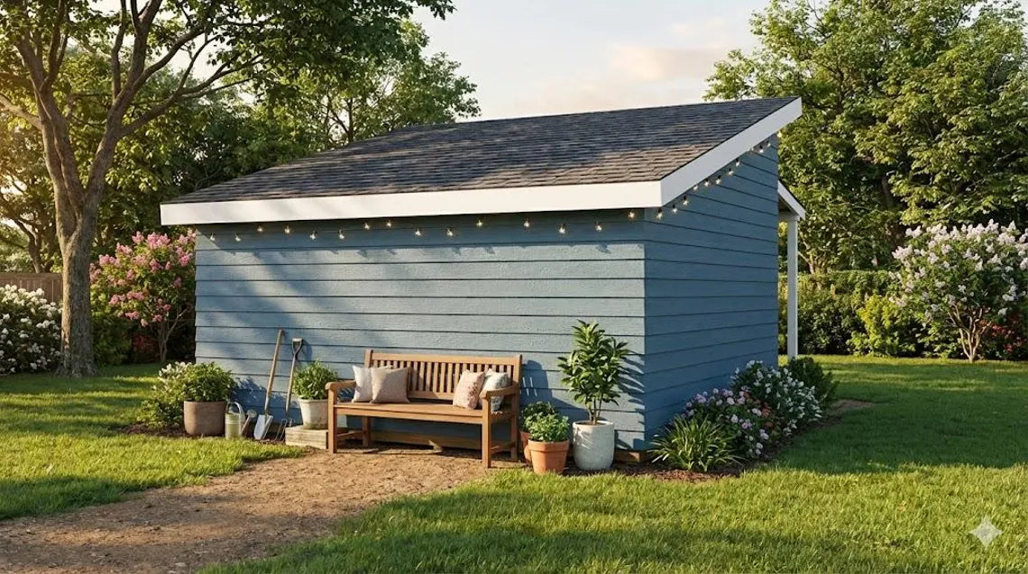 12x16 Modern Shed Plans with Porch – Backyard Office/Studio (PDF Download)