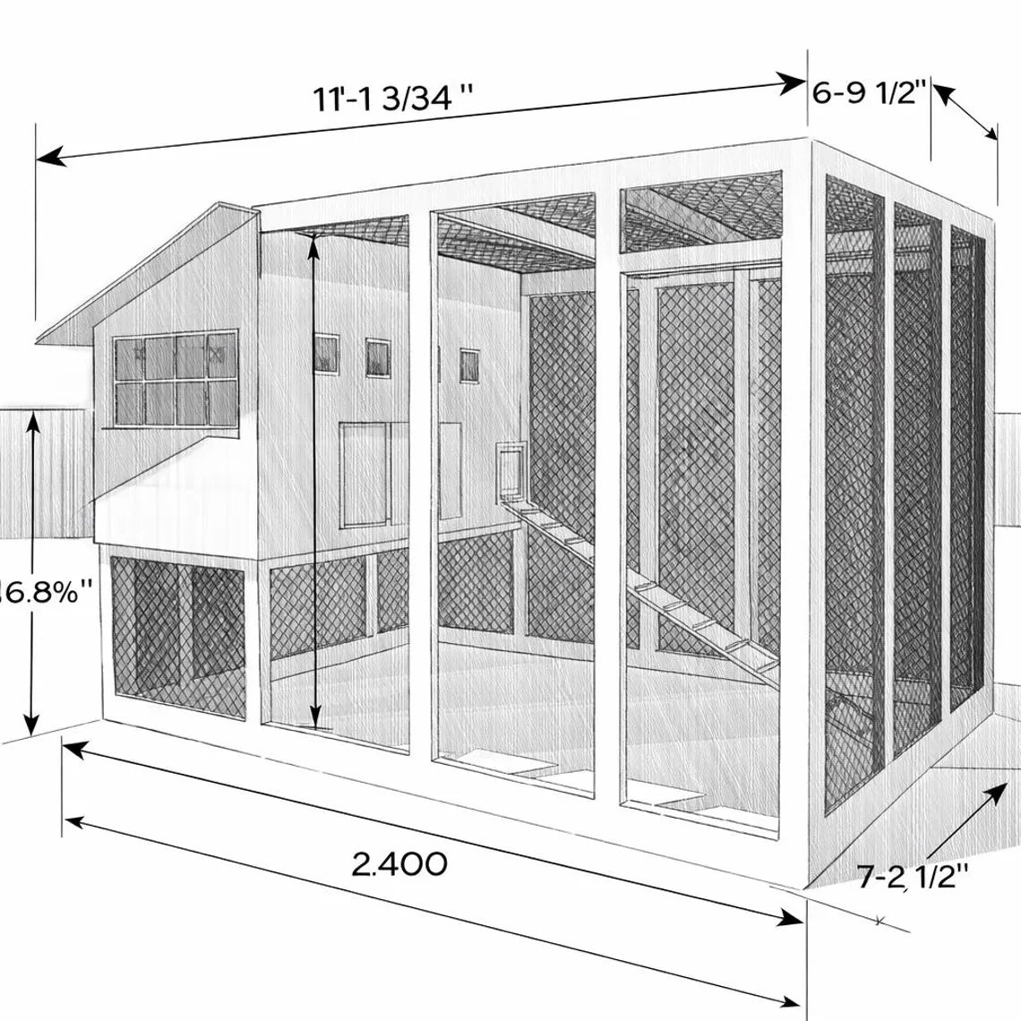 8x10 Large Chicken Coop Plans, Walk in Chicken Coop with Run Build Plans, DIY Woodworking Plans