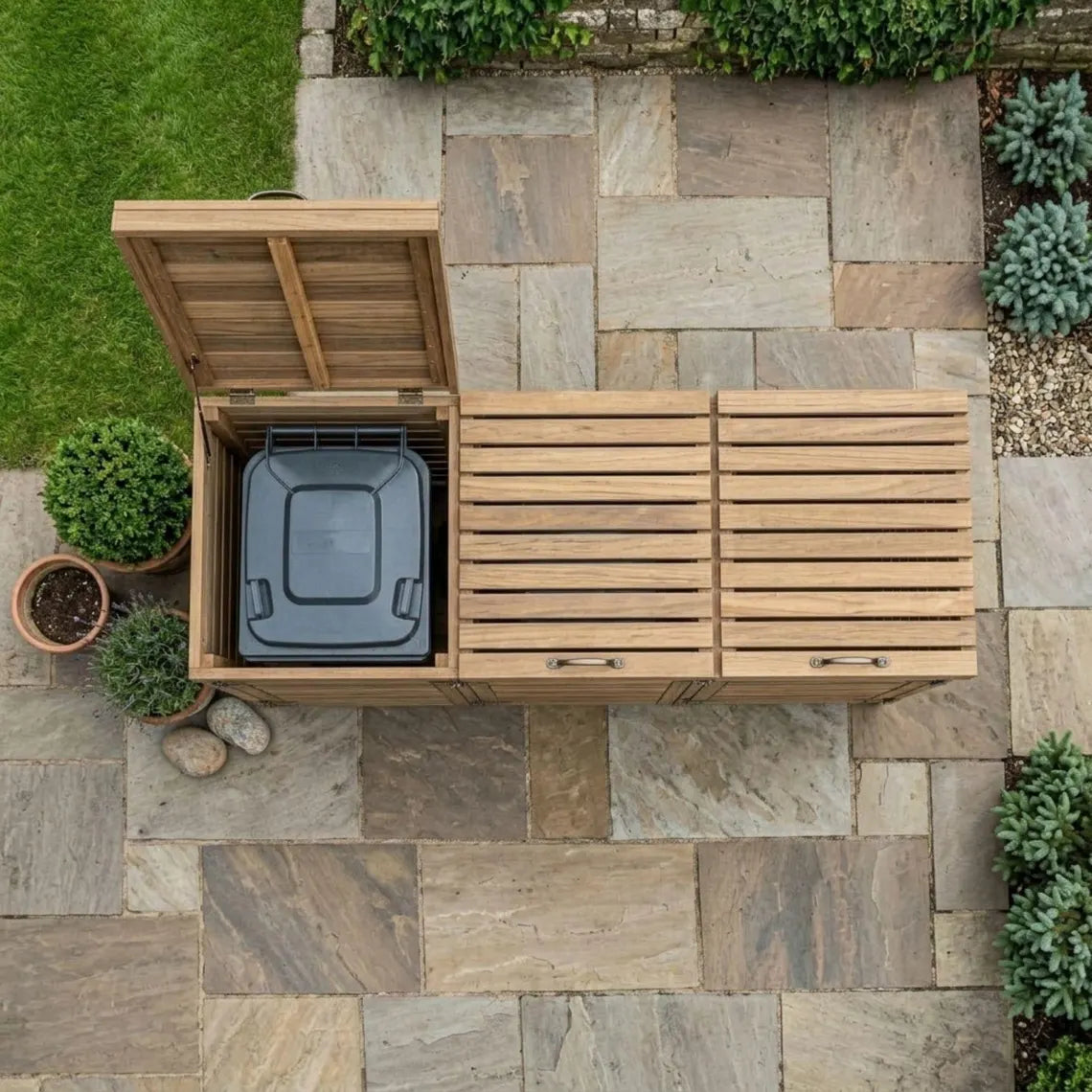 DIY Triple Wheelie Bin Storage Plans PDF | Wooden Trash Can Enclosure Blueprint | 3-Bay Garbage Shed | Outdoor Bin Hideaway Woodworking