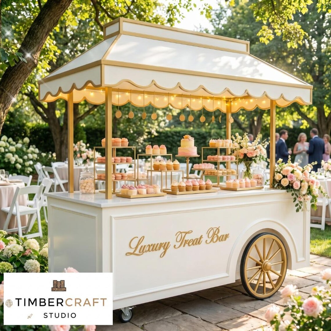 Luxury Treat Bar Cart DIY Plans | Dessert Cart Build Guide | Wedding Birthday Candy Cart | Step-by-Step PDF | Beginner Friendly