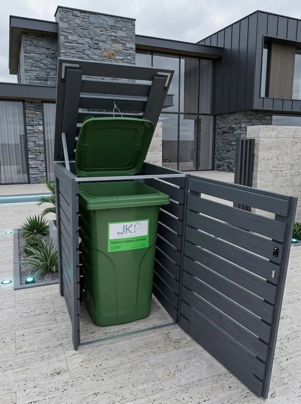 Modern Wheelie Bin Enclosure: Architectural DIY Blueprints & Masterplan.