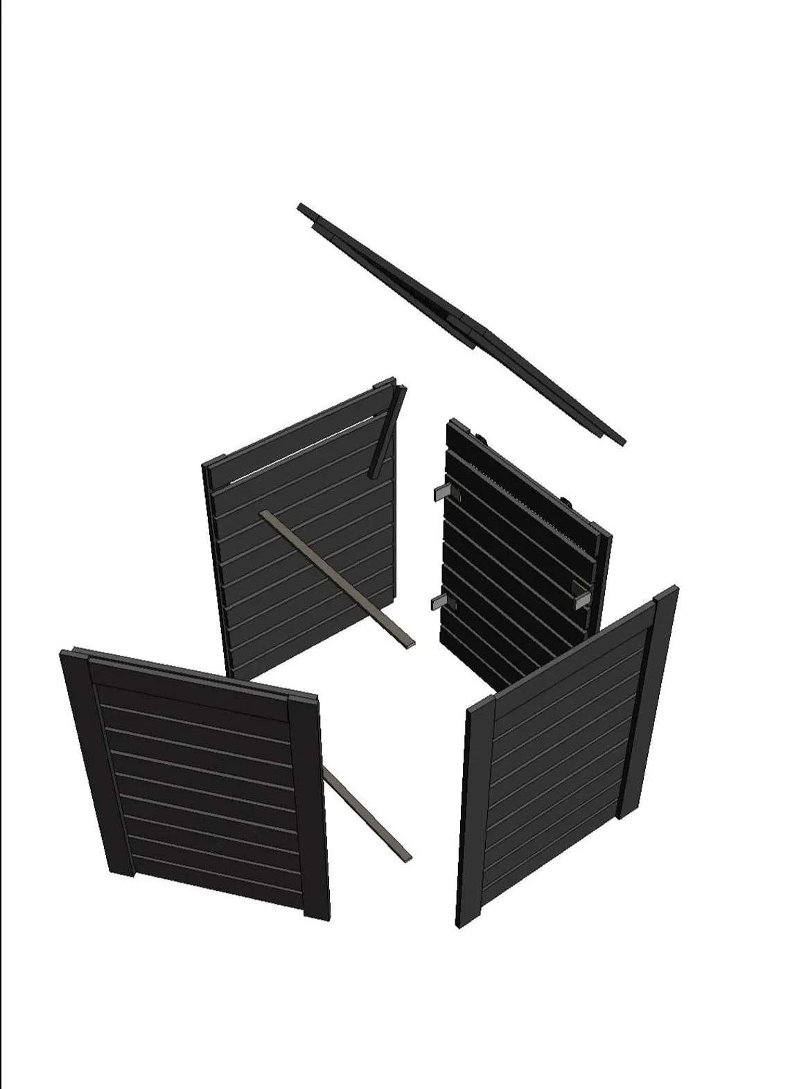 Modern Wheelie Bin Enclosure: Architectural DIY Blueprints & Masterplan.