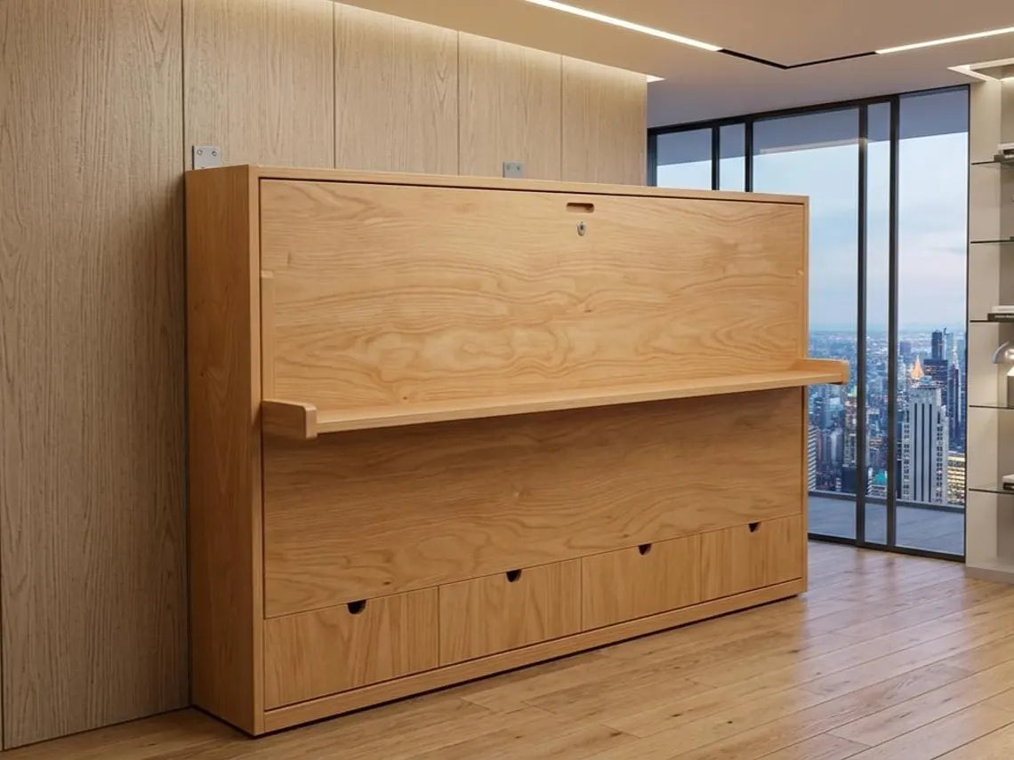 Horizontal Murphy Bed Desk Plans | Queen Size Wall Bed Blueprint (Digital Download)