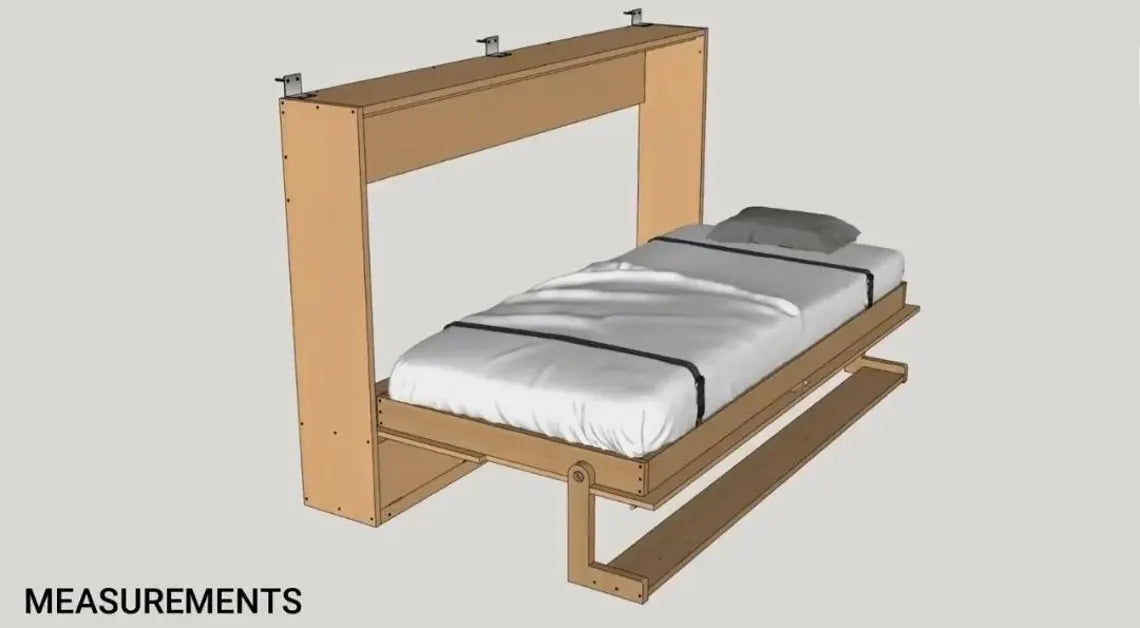 Horizontal Murphy Bed Desk Plans | Queen Size Wall Bed Blueprint (Digital Download)