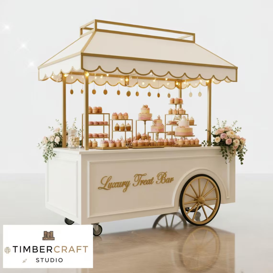 Luxury Treat Bar Cart DIY Plans | Dessert Cart Build Guide | Wedding Birthday Candy Cart | Step-by-Step PDF | Beginner Friendly