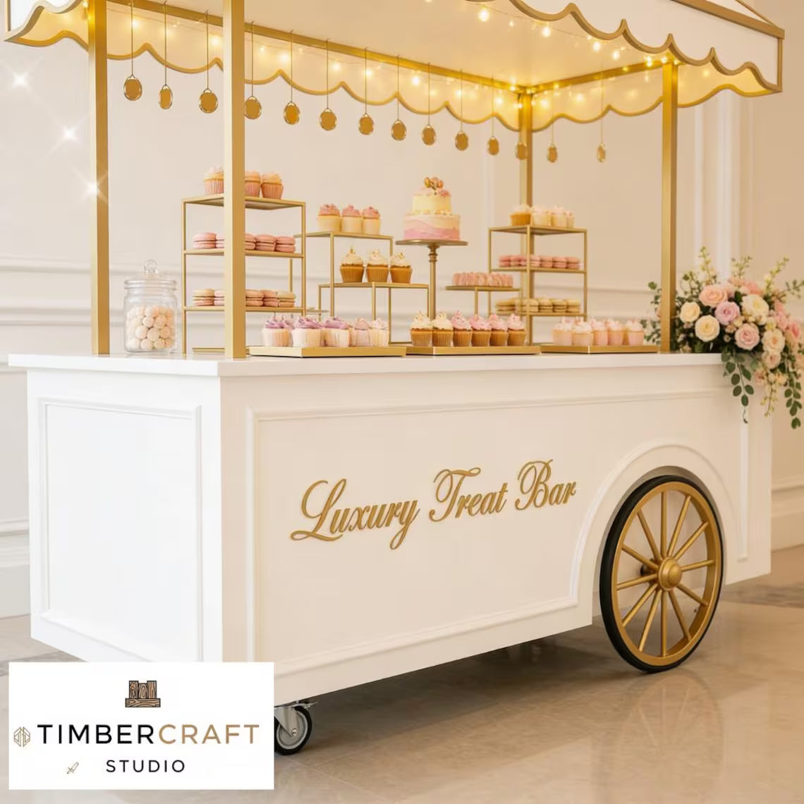 Luxury Treat Bar Cart DIY Plans | Dessert Cart Build Guide | Wedding Birthday Candy Cart | Step-by-Step PDF | Beginner Friendly