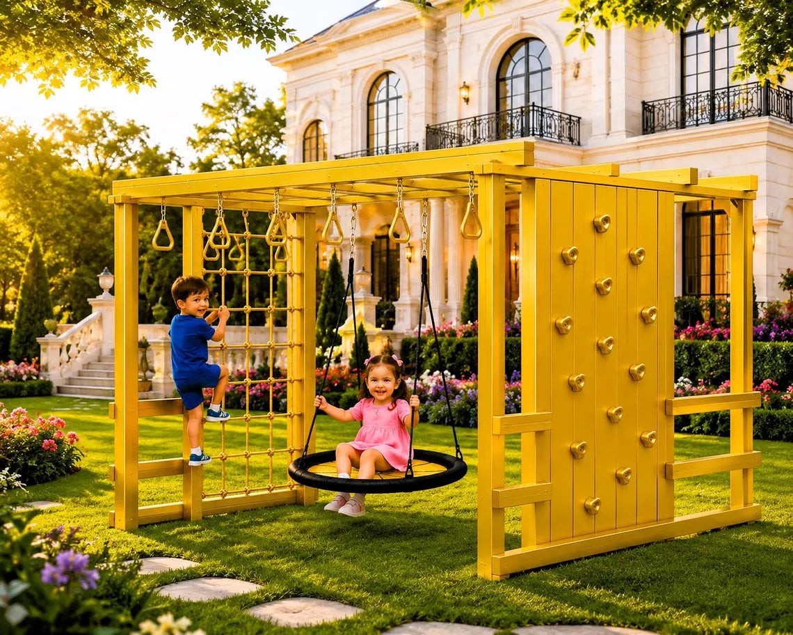 DIY Ninja Warrior Playset Woodworking Plan Wooden Jungle Gym Blueprint PDF