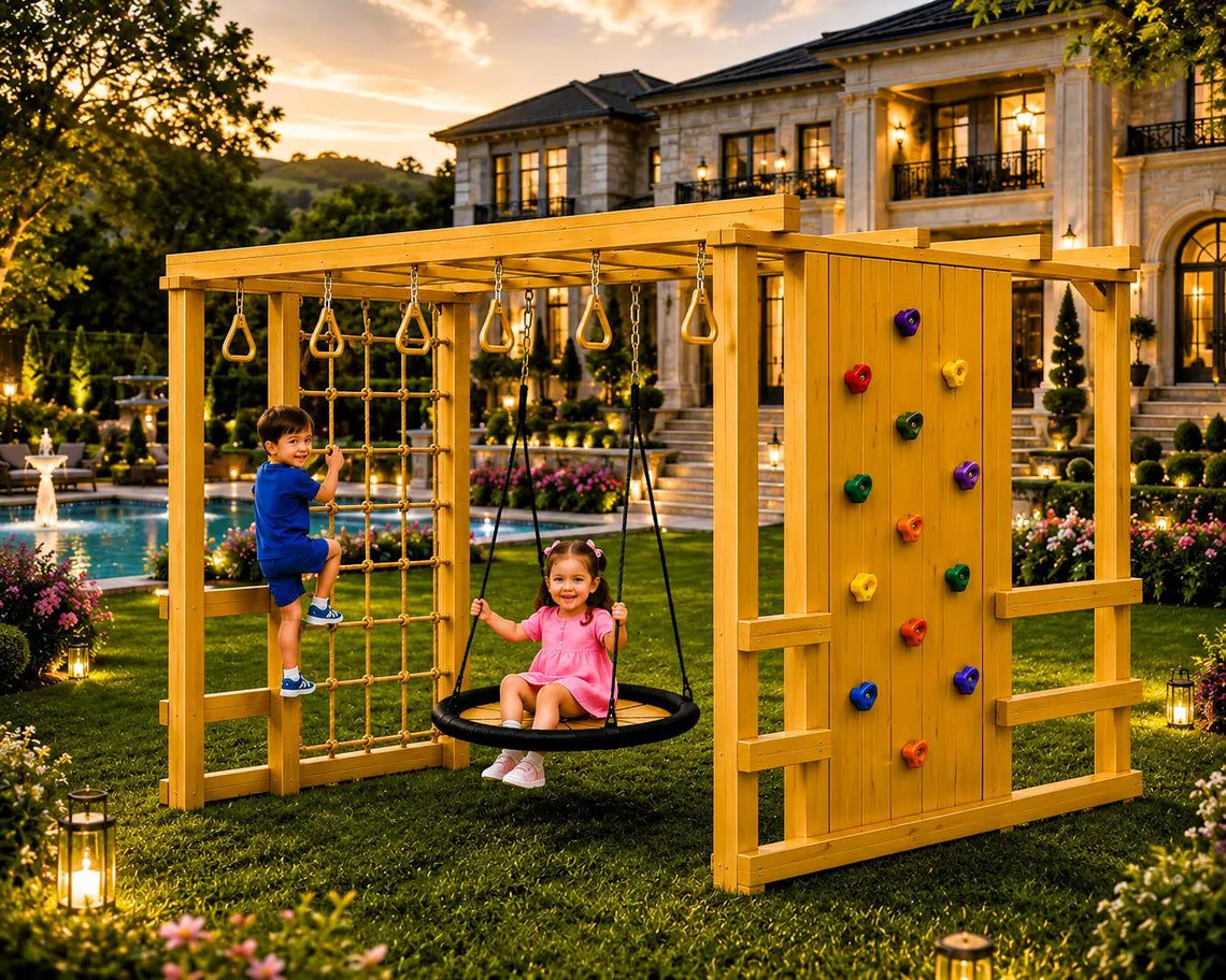 DIY Ninja Warrior Playset Woodworking Plan Wooden Jungle Gym Blueprint PDF
