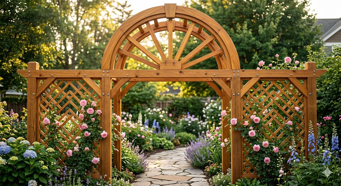 Cedar Garden Arch Arbor Plans | Rustic Modern Farmhouse Woodworking Build Guide (Digital Download)