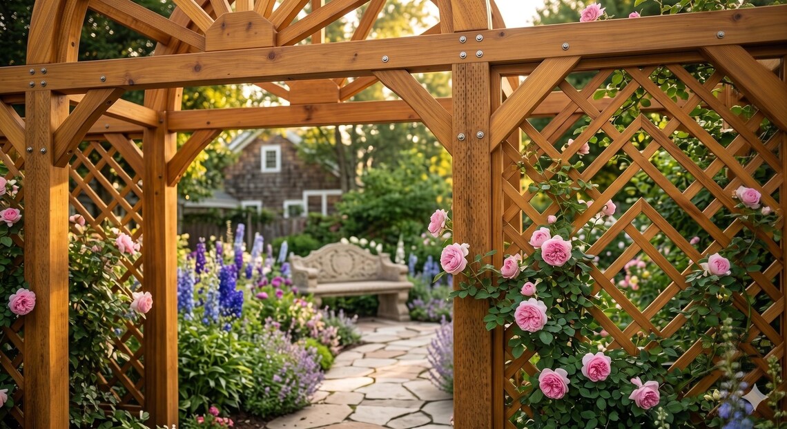 Cedar Garden Arch Arbor Plans | Rustic Modern Farmhouse Woodworking Build Guide (Digital Download)