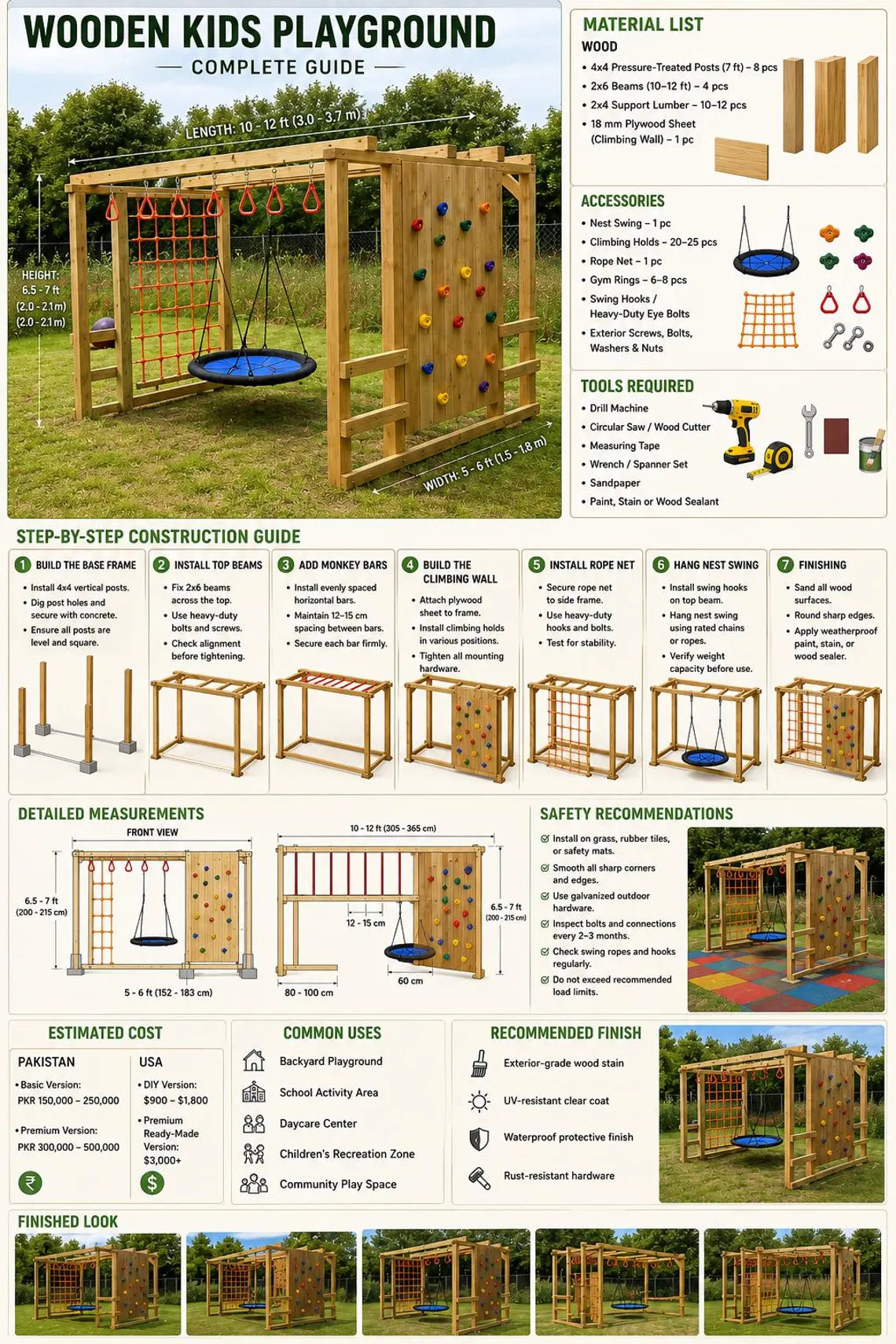 DIY Ninja Warrior Playset Woodworking Plan Wooden Jungle Gym Blueprint PDF