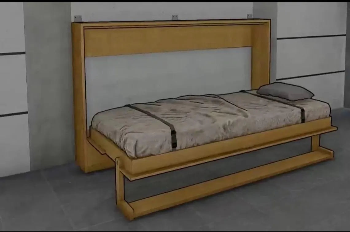 Horizontal Murphy Bed Desk Plans | Queen Size Wall Bed Blueprint (Digital Download)