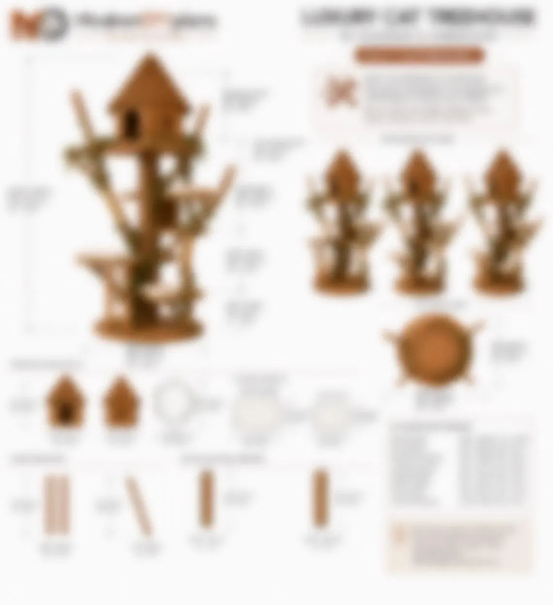 DIY Wooden Cat Tree Tower, Multi-Level Perches, Sisal Scratching Posts, Modern Pet Furniture